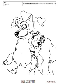 lady-ve-tramp boyama sayfaları